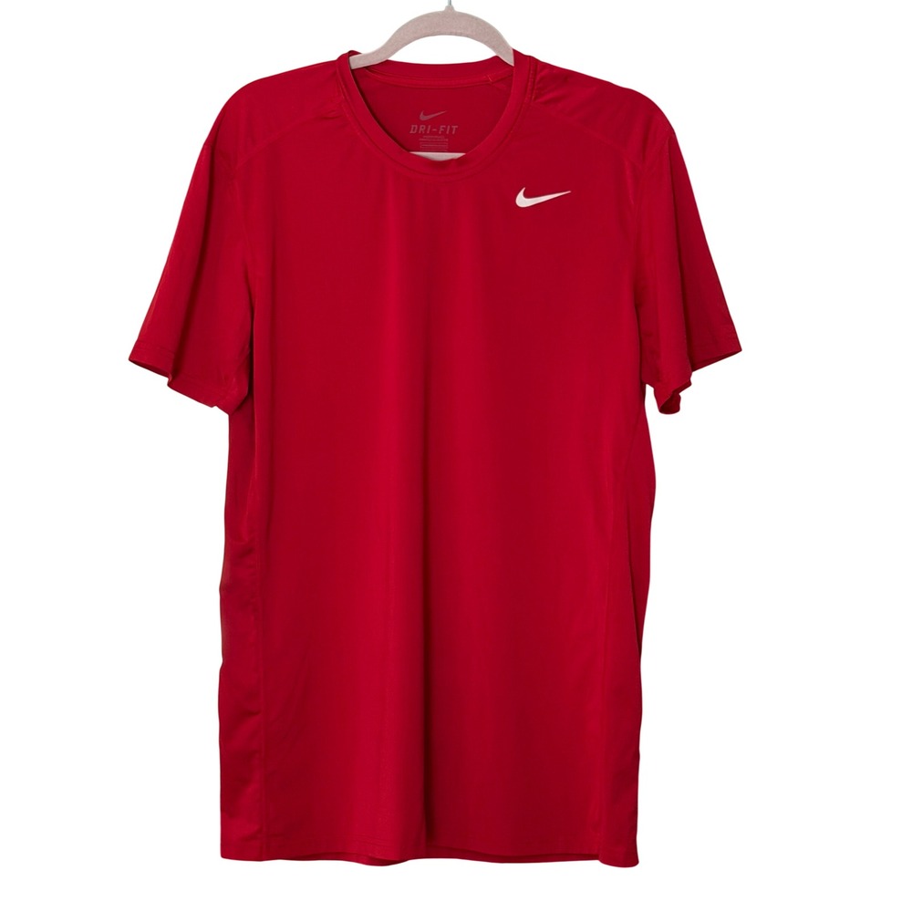 Nike Men's L Red Dri-Fit Short Sleeve Activewear T-shirt | SKU 1041